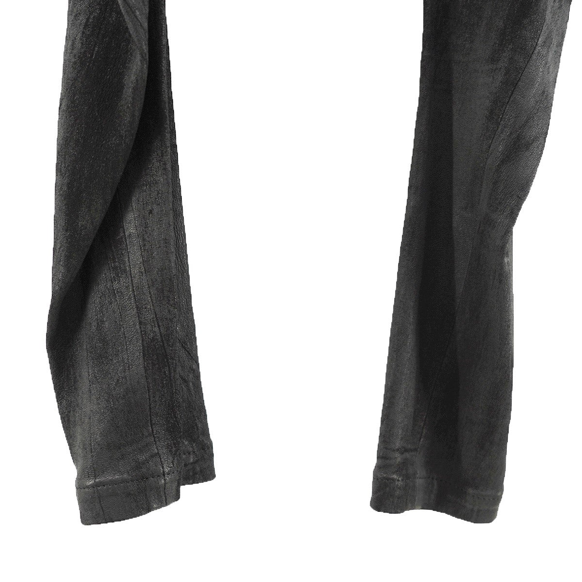 16AW [ beast; ]期 STRETCH DEERSKIN DRAPED TROUSERSストレッチディアスキン 鹿革 アシンメトリー インダストリアル スキニー レザー パンツ
