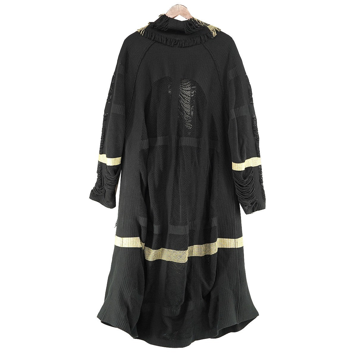 18AW A-POC INSIDEフリンジ ジャガード ニット ガウン コート