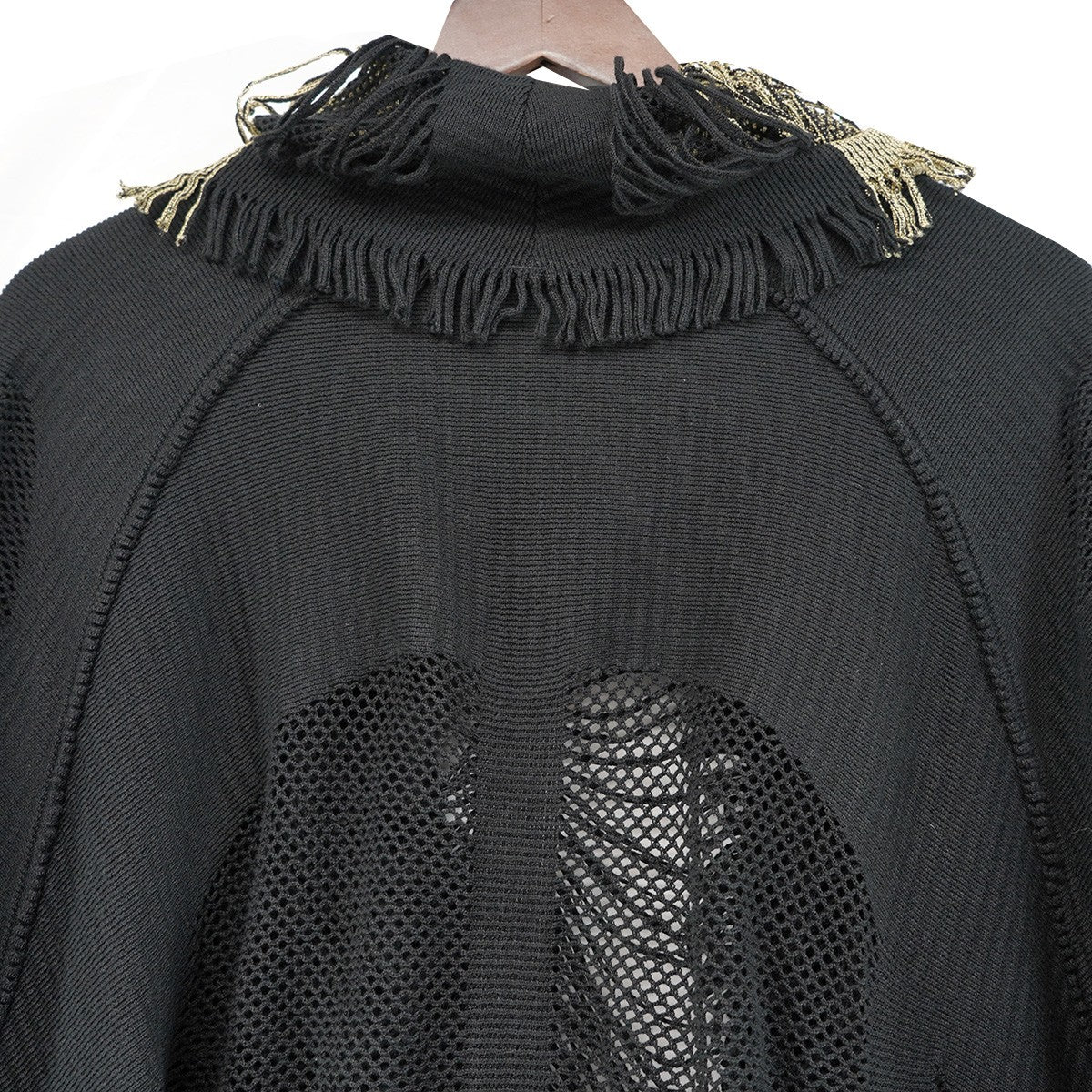 18AW A-POC INSIDEフリンジ ジャガード ニット ガウン コート