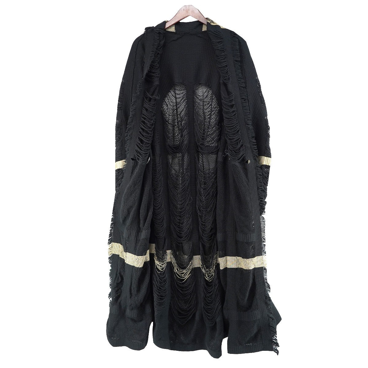 18AW A-POC INSIDEフリンジ ジャガード ニット ガウン コート