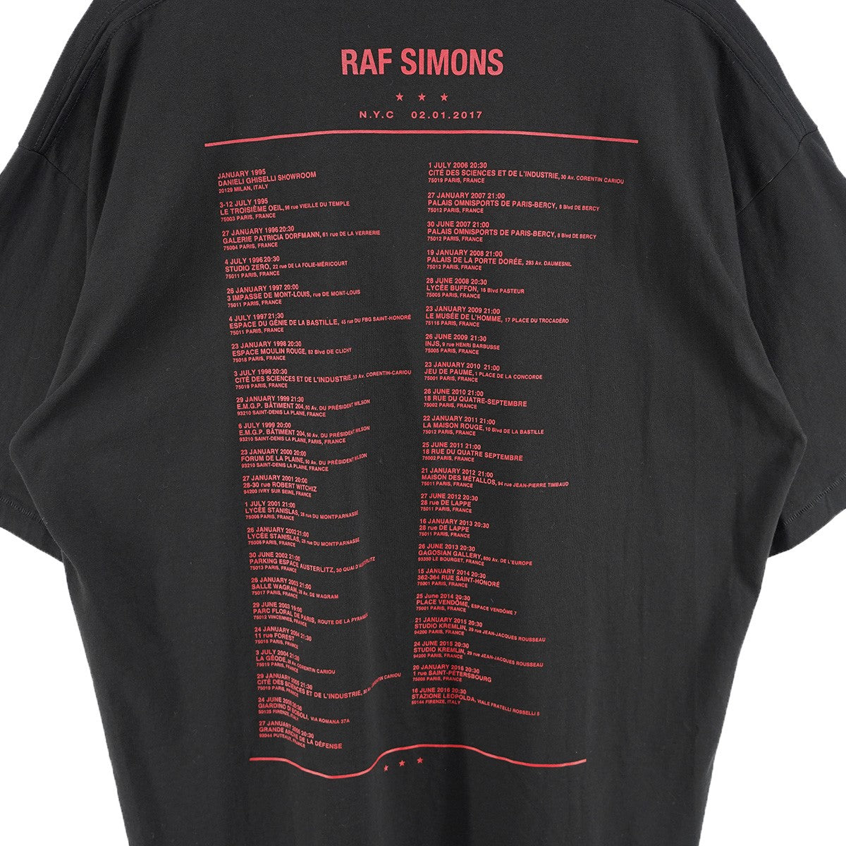 17AW TOUR T-SHIRTS AMERICAアメリカ オフィス住所 WEST 39 N．Y．C 10018 ツアーT オマージュ 半袖 Tシャツ