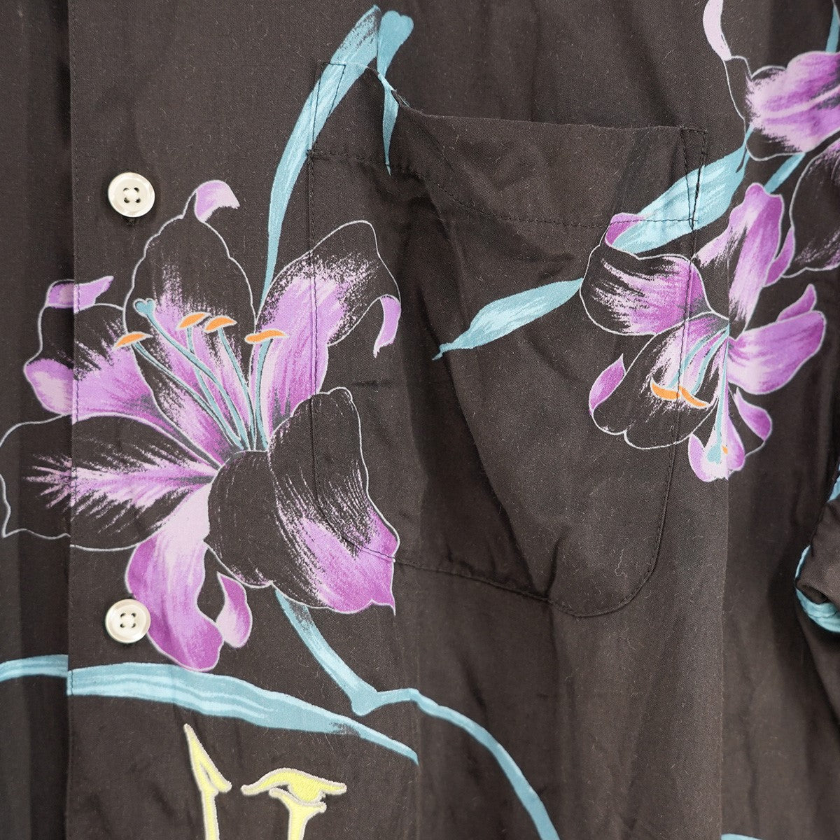 26SS AOI Lilies S／S Shirt葵産業 百合 グラフィティ IT ドリップ 刺繍 半袖 シャツ