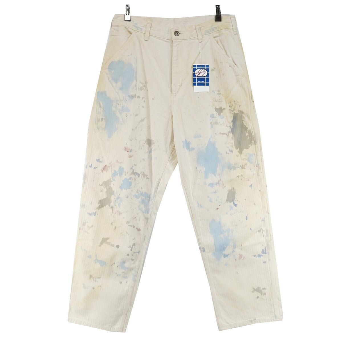 25AW HB PANTS SWJP ヘリンボン生地 ダメージ フェード ペイント加工マッドサイエンティスト ワイド カーペンター パンツ