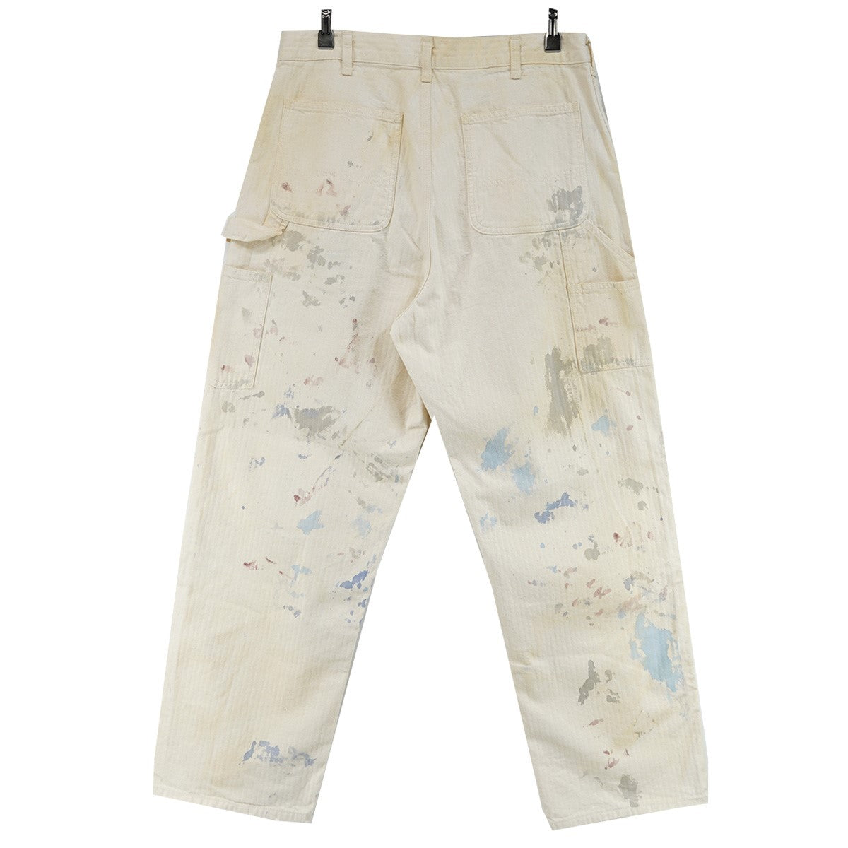 25AW HB PANTS SWJP ヘリンボン生地 ダメージ フェード ペイント加工マッドサイエンティスト ワイド カーペンター パンツ