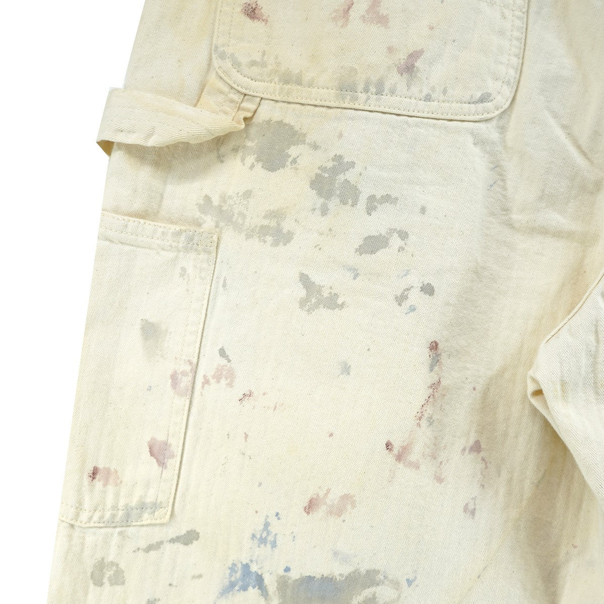 25AW HB PANTS SWJP ヘリンボン生地 ダメージ フェード ペイント加工マッドサイエンティスト ワイド カーペンター パンツ