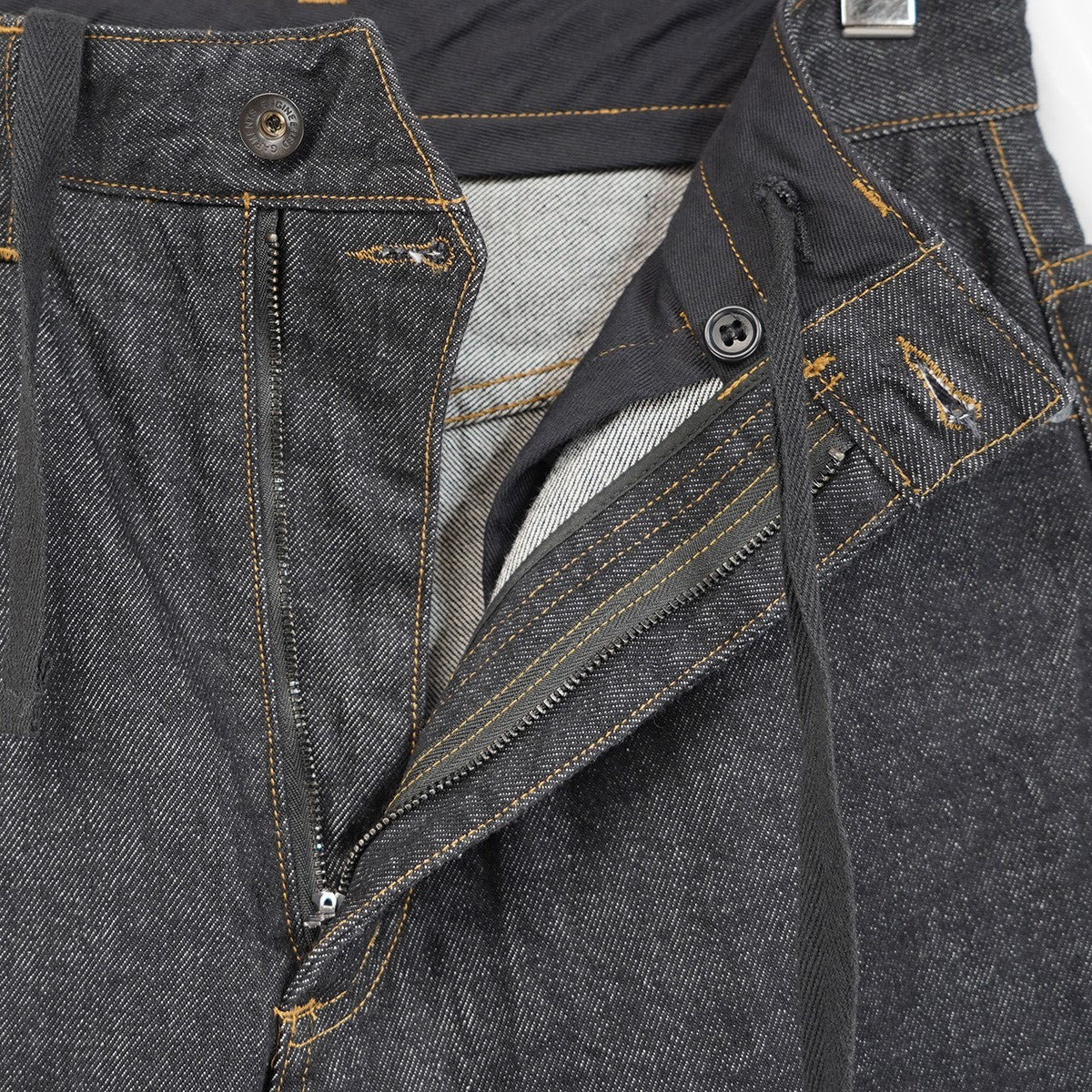 RF Jeans - 14oz Cone Denim 5ポケット ステッチワーク ドローコードリラックスフィット ワイド  ジーンズ デニム パンツ