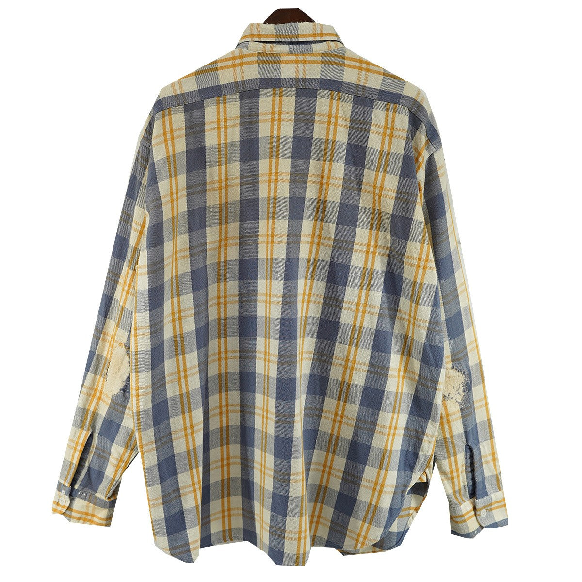 UNIQUE POCKET CHECKED FLANNEL SHIRT AGEDユニーク エイジド ダメージ加工 チェック フランネル シャツ