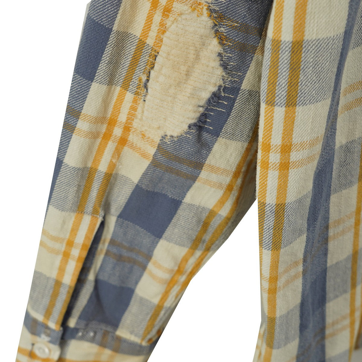 UNIQUE POCKET CHECKED FLANNEL SHIRT AGEDユニーク エイジド ダメージ加工 チェック フランネル シャツ