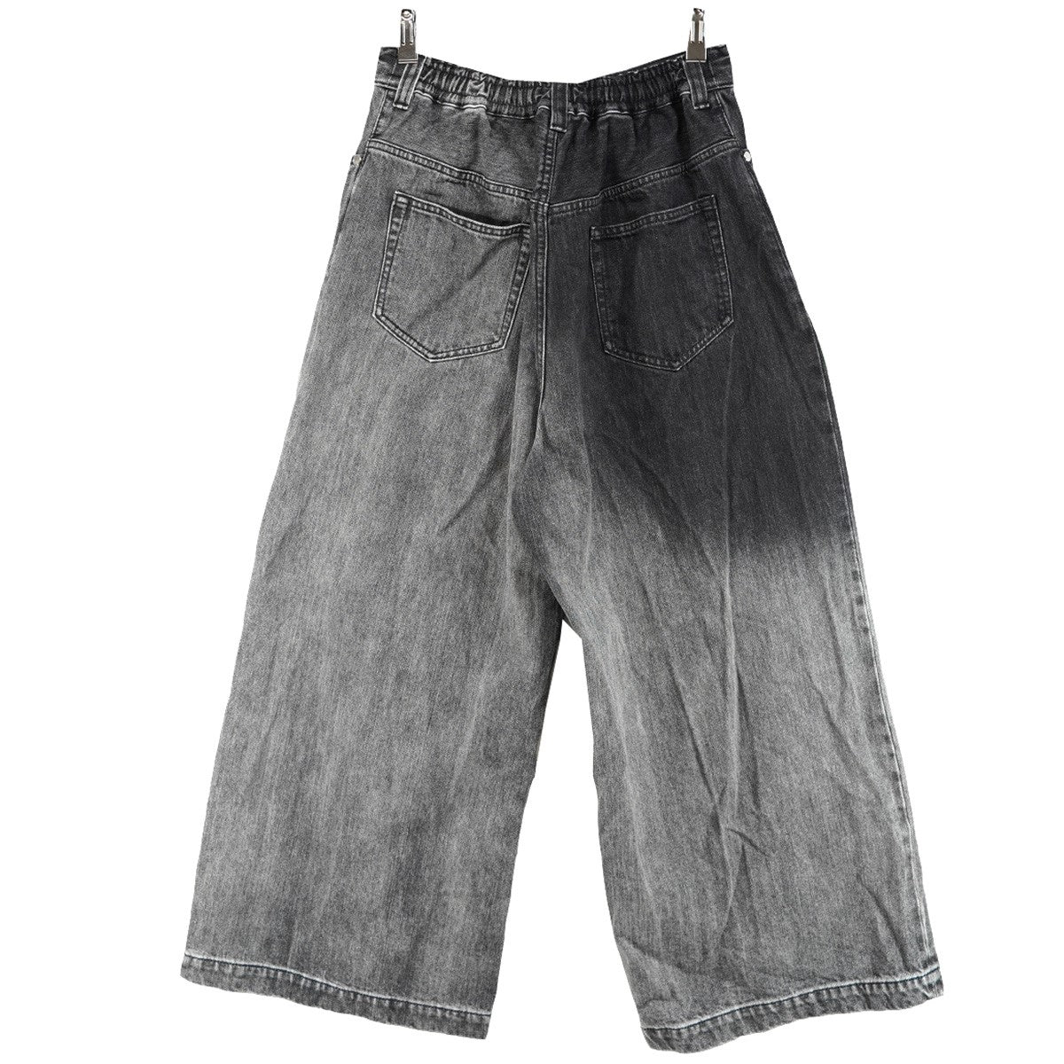 23AW Hyper Wide Denim Pants ツートーン・ブリーチ加工 経年加工 ドローコードドームリベット ハイパー ワイド バギー イージー ジーンズ デニム パンツ