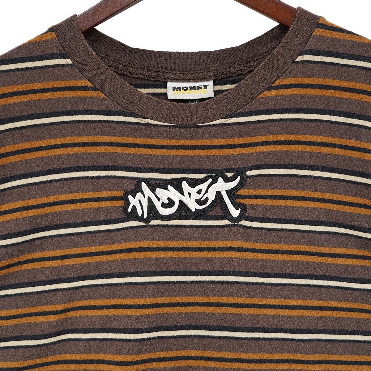 Monet Skateboards Monet Skateboards Railway Stripe T-Shirtロゴ ボーダー Tシャツ 古着・中古-2枚目のアイテム画像