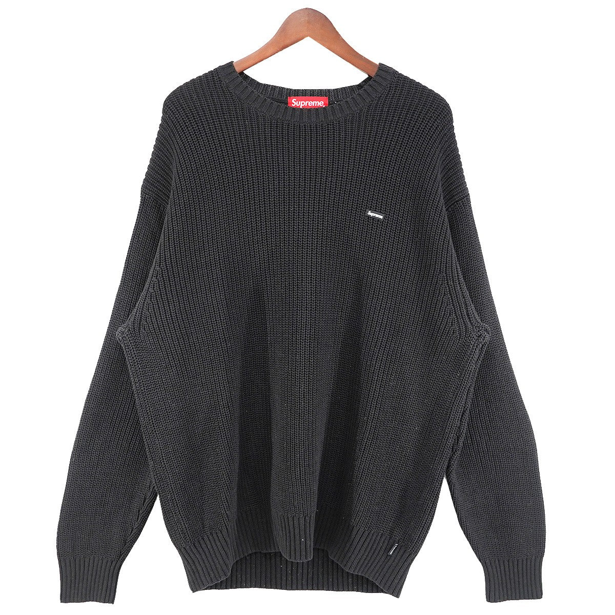 21AW Melange Rib Knit Sweaterスモール ボックス ロゴ リブド コットン ニット セーター