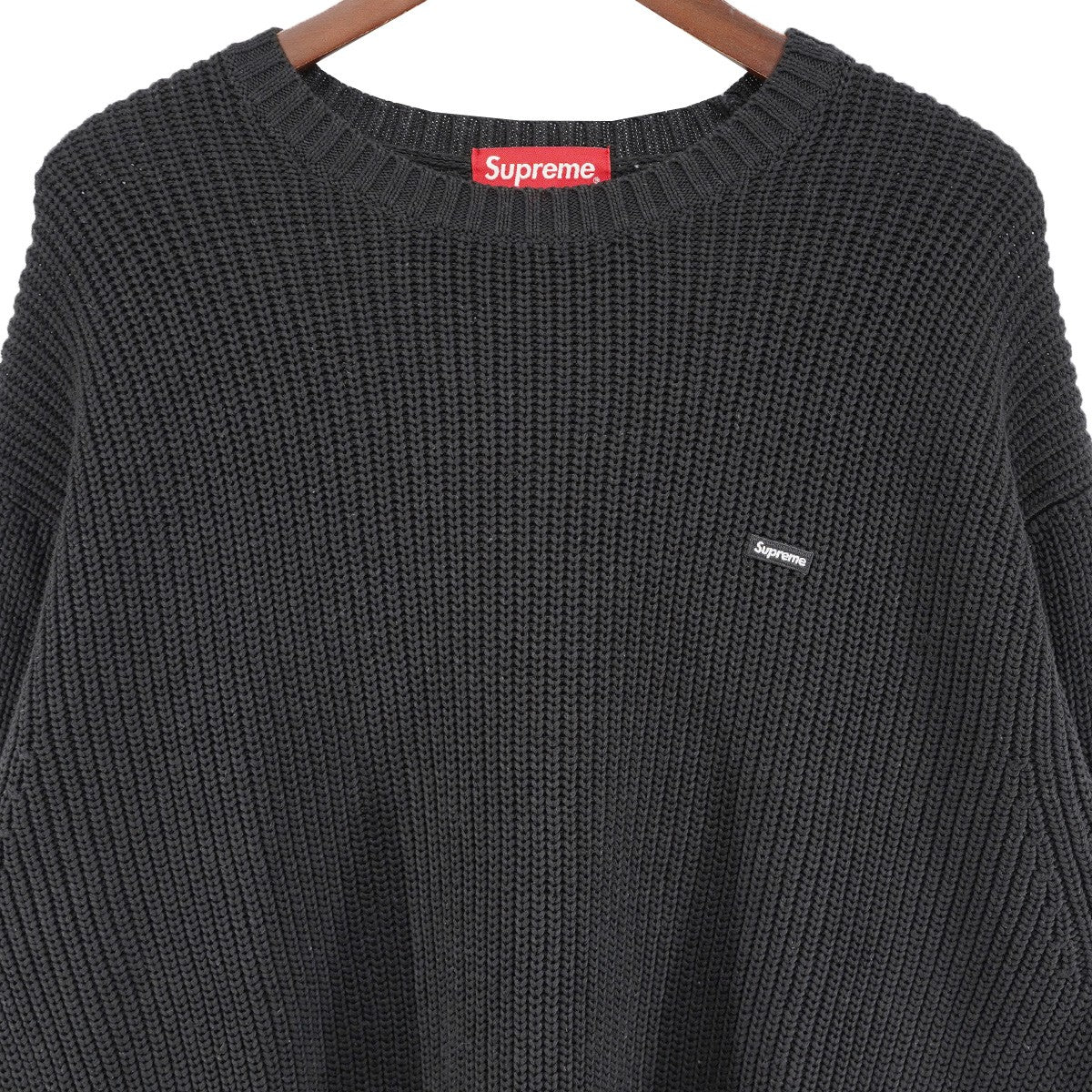 21AW Melange Rib Knit Sweaterスモール ボックス ロゴ リブド コットン ニット セーター