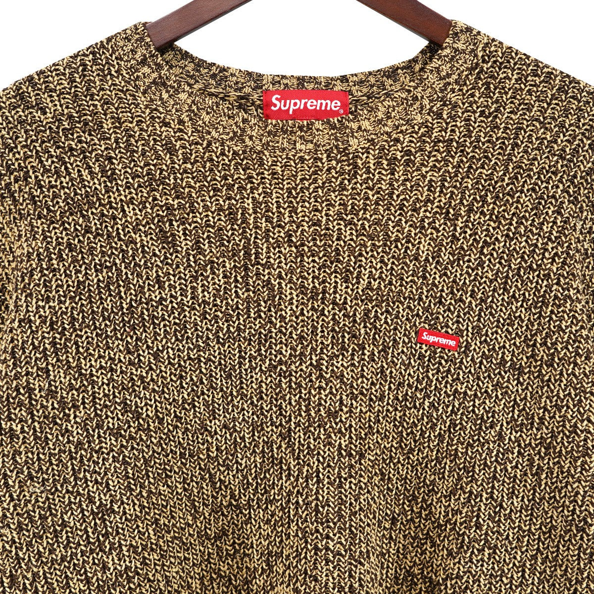 21AW Melange Rib Knit Sweaterスモール ボックス ロゴ コットン メランジ リブ ニット セーター