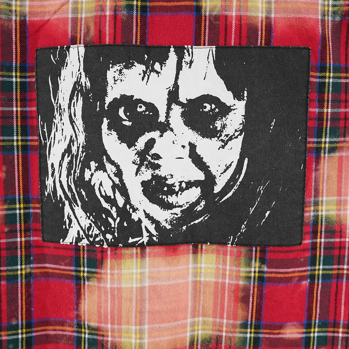 25AW The Exorcist Flannel Shirt楳図かずお リーガン・マクニールエクソシスト フランネル ブリーチ加工 チェック ロゴ シャツ