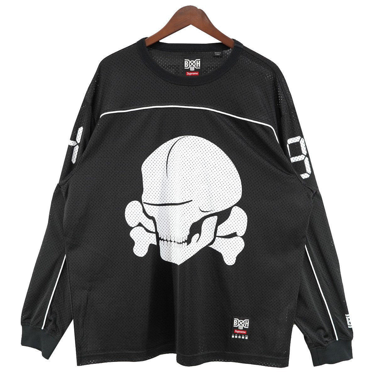 23AW Bounty Hunter Mesh Moto Jersey バウンティハンター コラボスカル クロスボーン 94  Wネーム ロゴ パッチ メッシュ モトクロス ジャージ ゲームシャツ