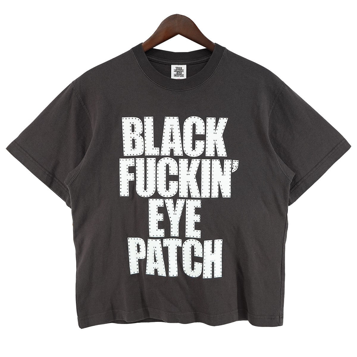 THE BLACK EYE PATCH 26SS RHINESTONE BFEP TEE WASHED BLACKラインストーン ロゴ Tシャツ 古着・中古-1枚目のアイテム画像