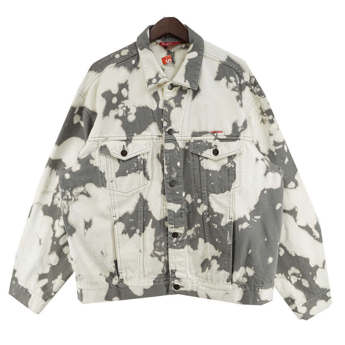 25SS Denim Trucker Jacket Bleachedブリーチ加工 ロゴ デニム トラッカー ジャケット