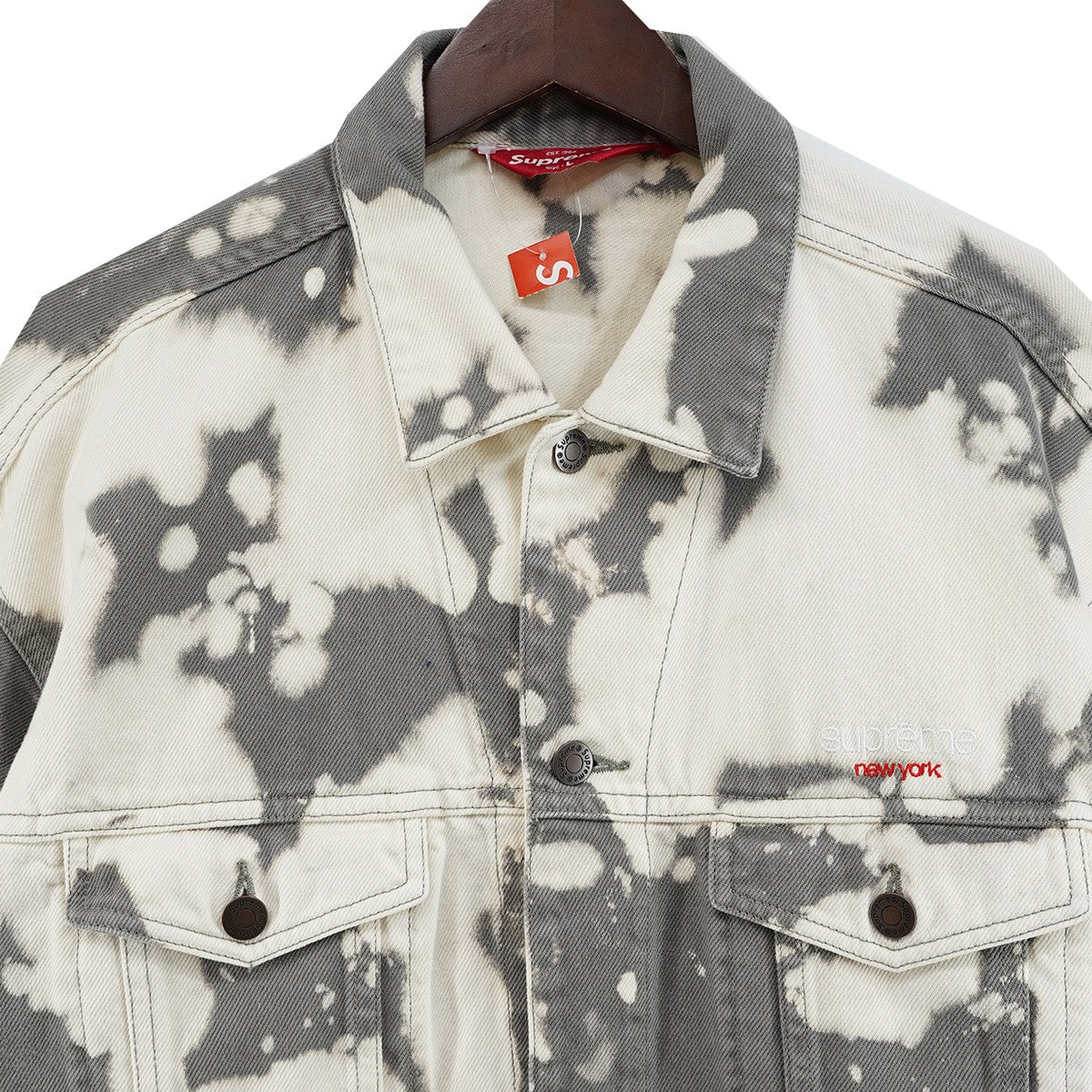 25SS Denim Trucker Jacket Bleachedブリーチ加工 ロゴ デニム トラッカー ジャケット