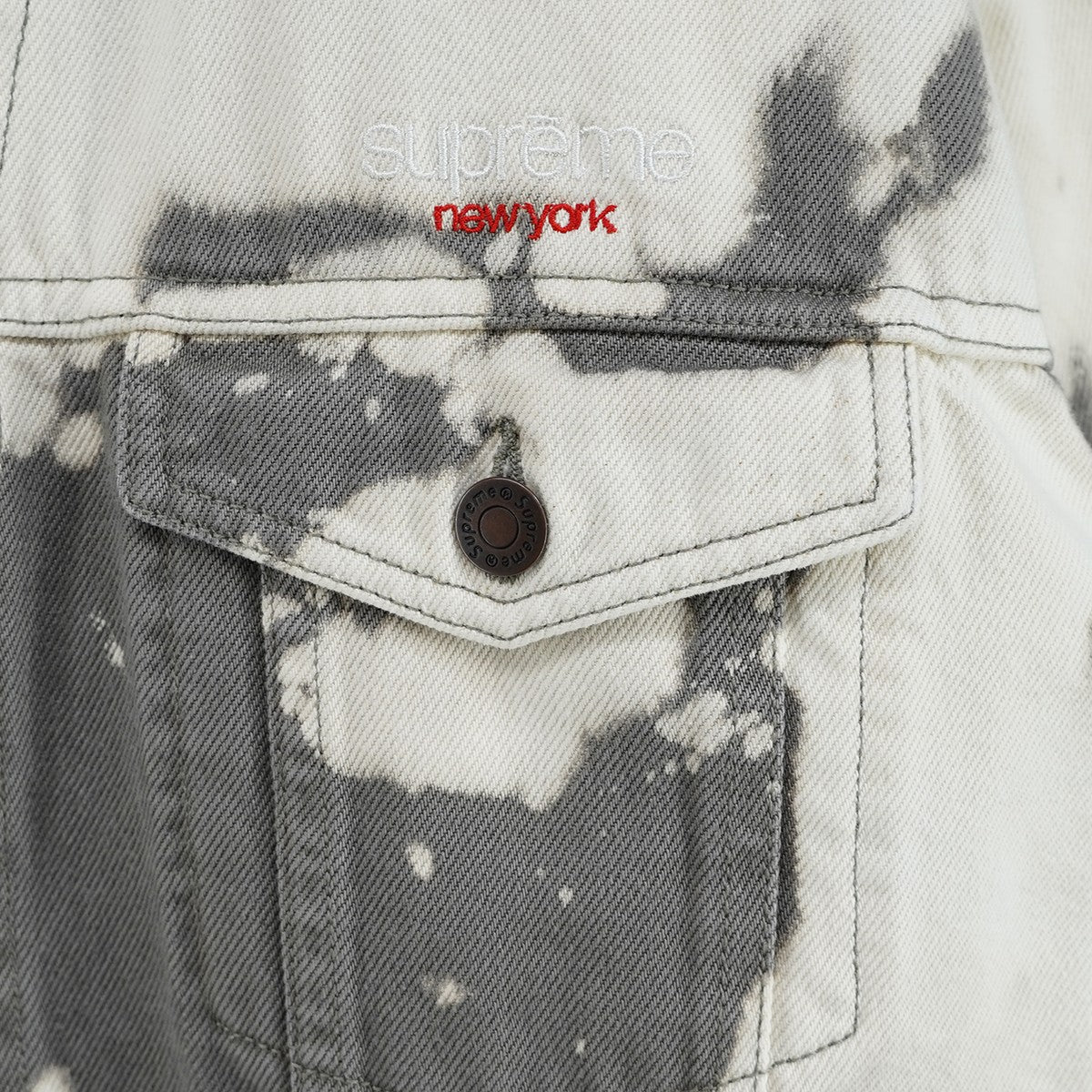 25SS Denim Trucker Jacket Bleachedブリーチ加工 ロゴ デニム トラッカー ジャケット