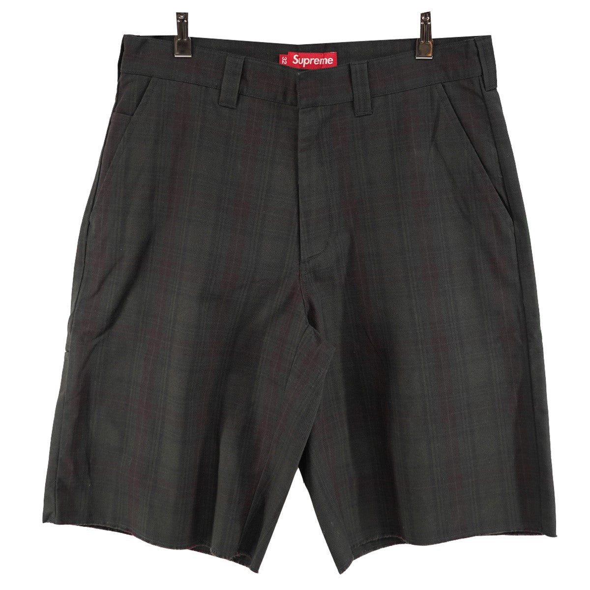 Supreme 26SS Work Short Black Plaidワークショーツ チェック 裾切りっぱなし加工 ハーフパンツ 古着・中古-1枚目のアイテム画像
