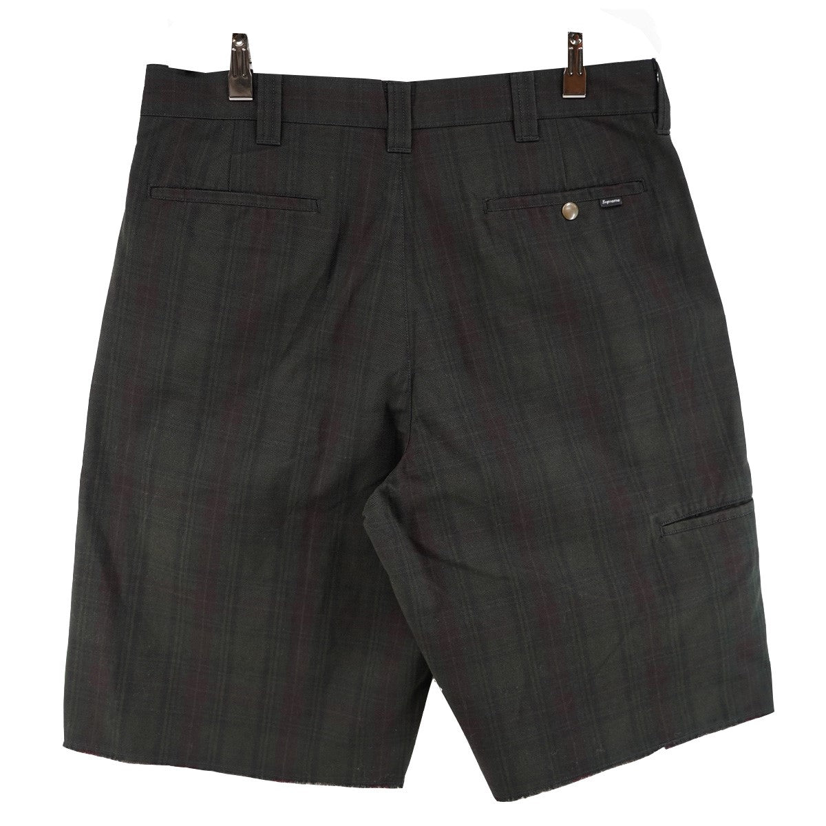 Supreme 26SS Work Short Black Plaidワークショーツ チェック 裾切りっぱなし加工 ハーフパンツ 古着・中古-2枚目のアイテム画像