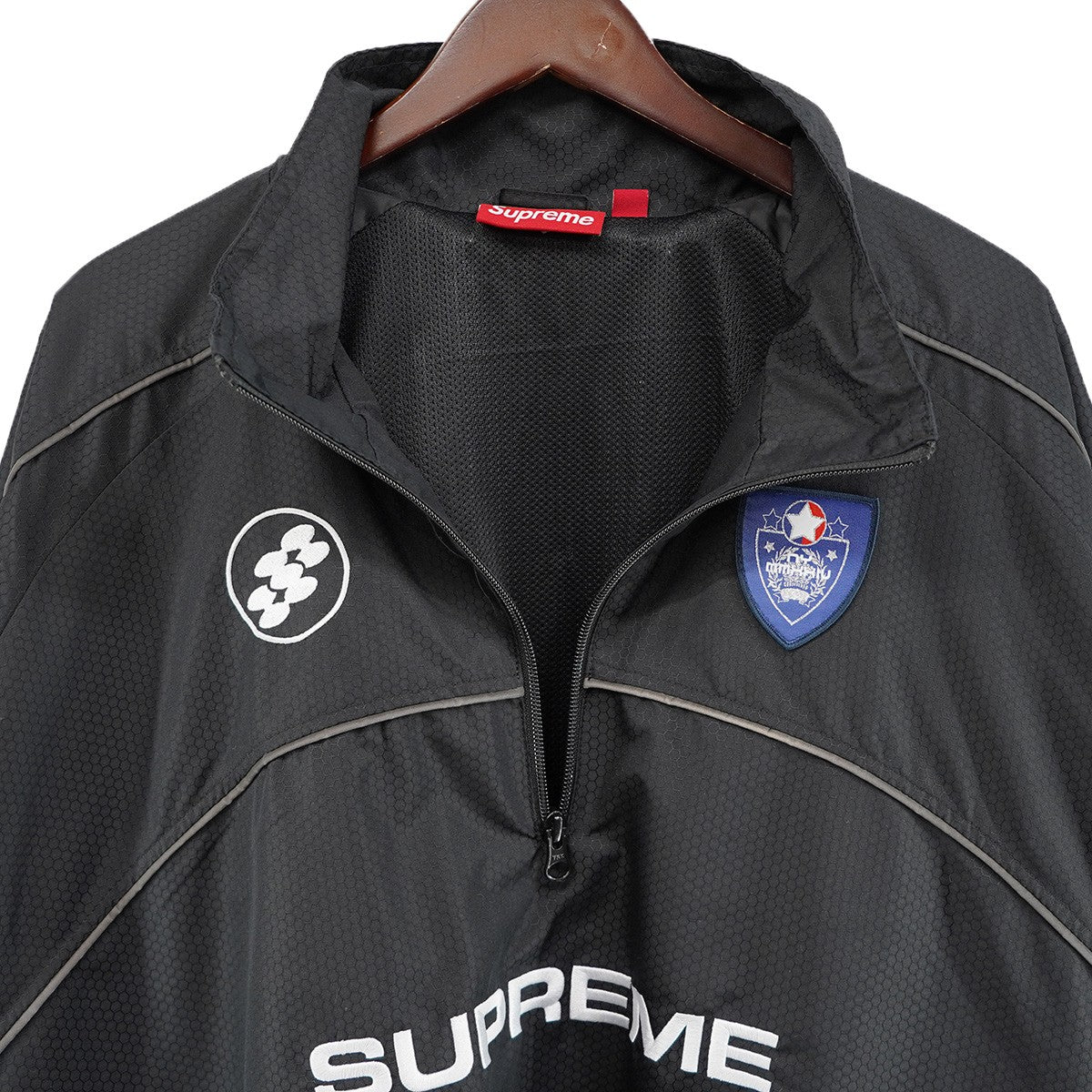 24AW Reflective Piping Pulloverロゴ リフレクティブ パイピング プルオーバー ハーフジップ ジャケット