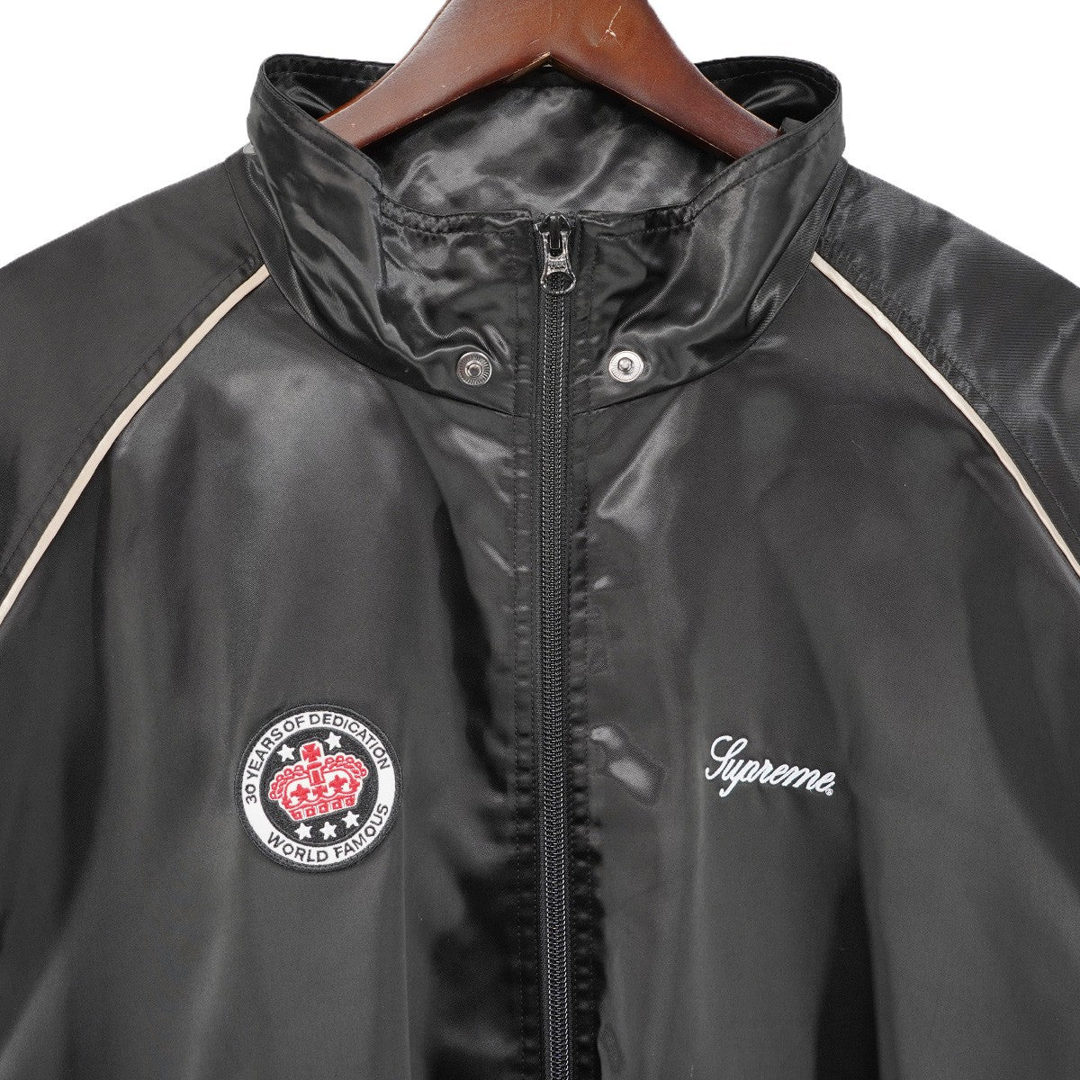 24SS Satin Hooded Track Jacketスクリプトロゴ サテン フーデッド フード ジャケット