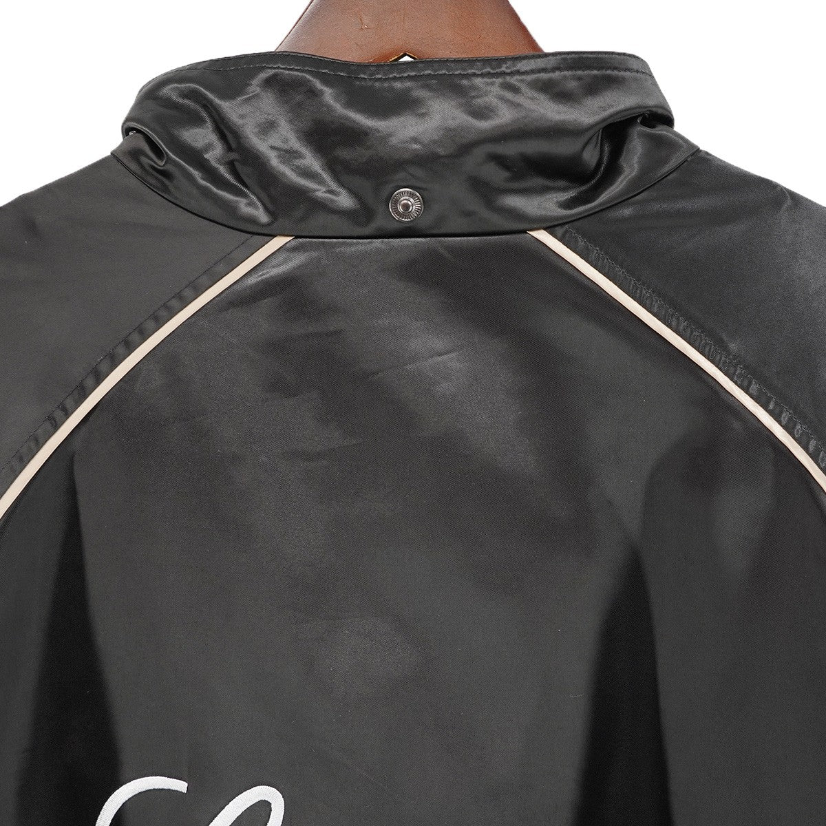 24SS Satin Hooded Track Jacketスクリプトロゴ サテン フーデッド フード ジャケット