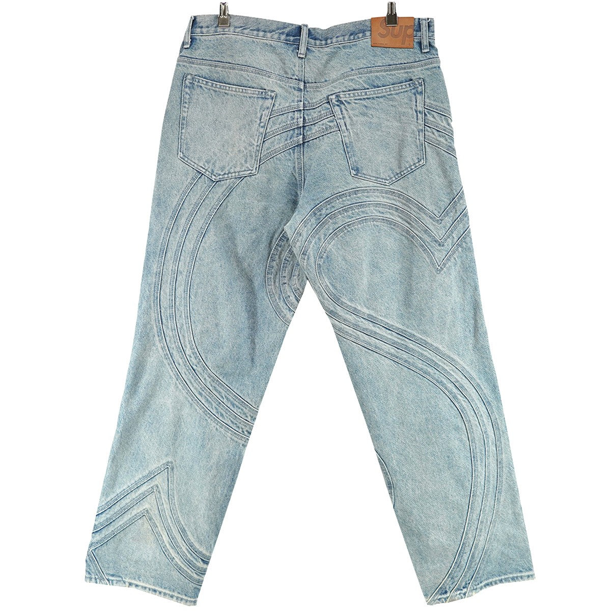 24AW S Logo Loose Fit Jean 13オンスコットンS ロゴ パネルパターニング レザーパッチ ルーズフィット ジーンズ デニム パンツ