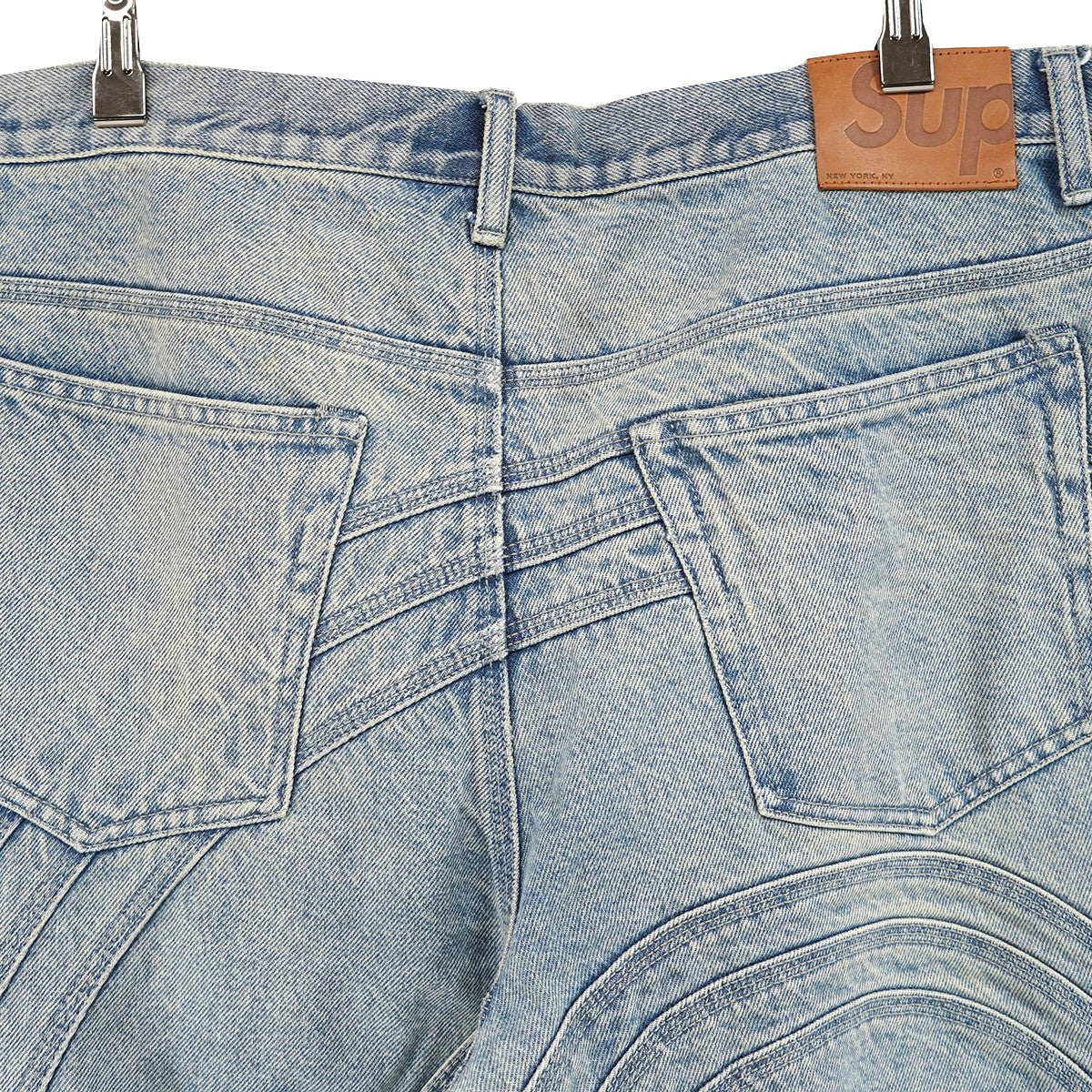 Supreme 24AW S Logo Loose Fit Jean 13オンスコットンS ロゴ パネルパターニング レザーパッチ ルーズフィット ジーンズ デニム パンツ 古着・中古-7枚目のアイテム画像