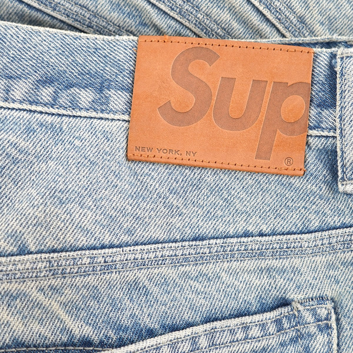 Supreme 24AW S Logo Loose Fit Jean 13オンスコットンS ロゴ パネルパターニング レザーパッチ ルーズフィット ジーンズ デニム パンツ 古着・中古-8枚目のアイテム画像