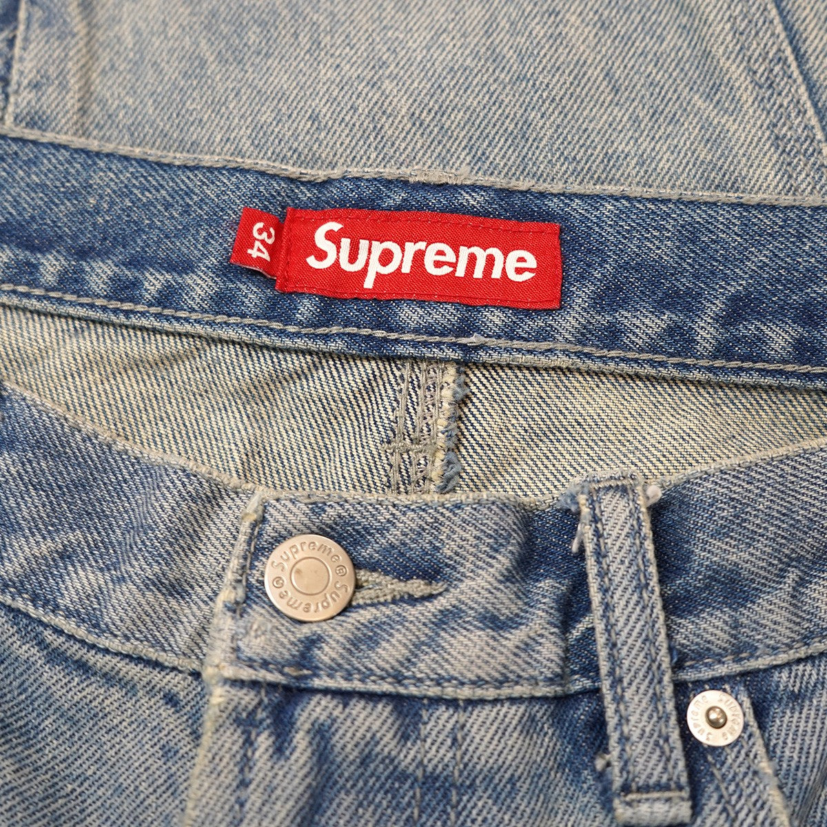Supreme 24AW S Logo Loose Fit Jean 13オンスコットンS ロゴ パネルパターニング レザーパッチ ルーズフィット ジーンズ デニム パンツ 古着・中古-9枚目のアイテム画像