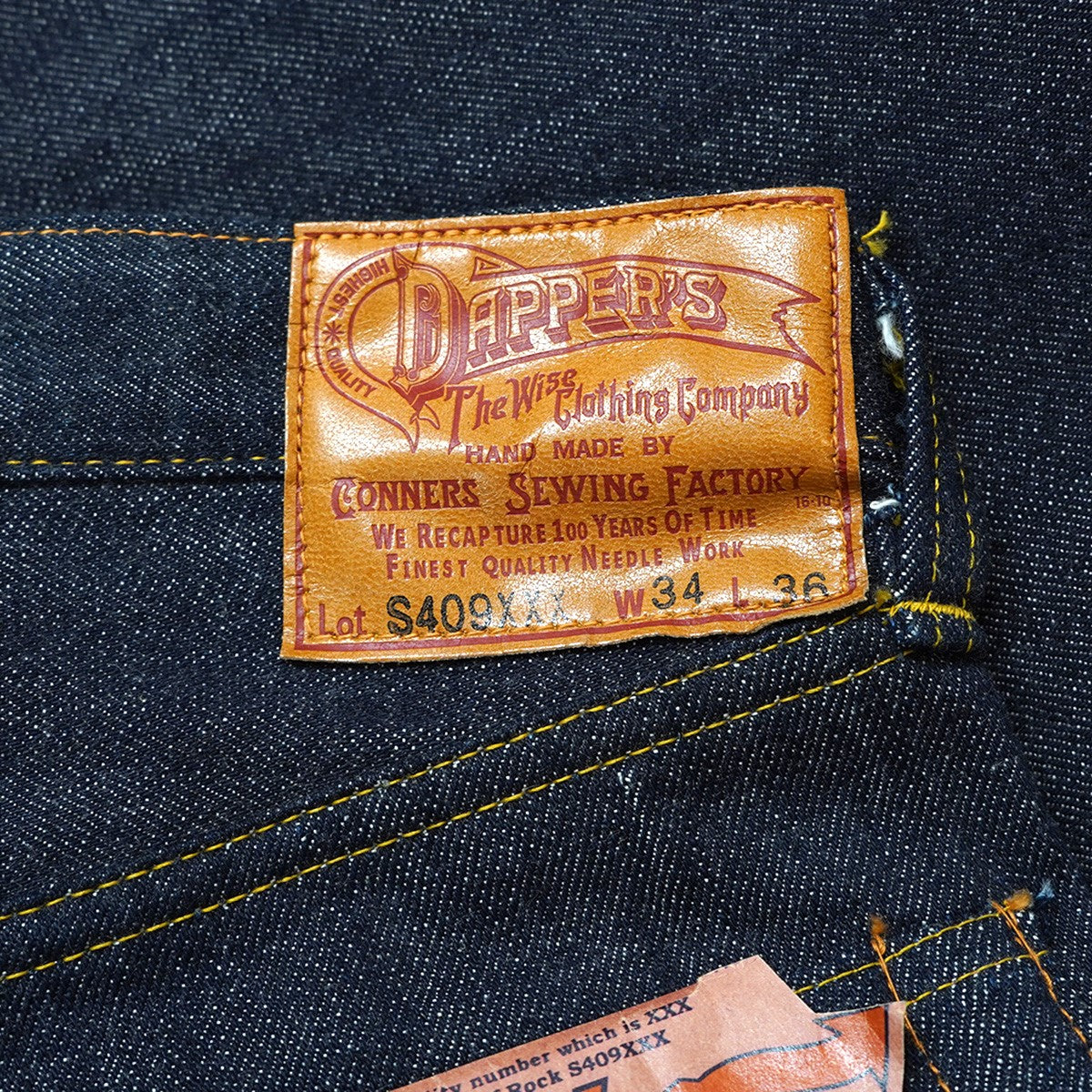 × Dappers S409XXX M-47 Second Half LOT1267 No． 746 1947年後半期 過渡期モデルステッチ サーモンピンク フラッシャー ジーンズ デニム パンツ