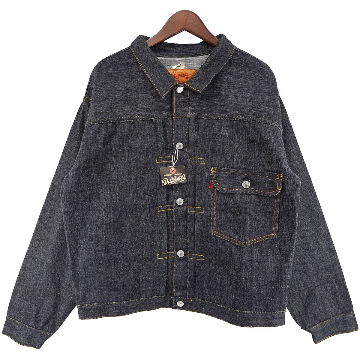 One Piece Of Rock×Dapper’s × Dapper’s S406XXX M-47 LOT1272 No．772 1947年 ポスト大戦過渡期モデル 1枚袖 ランダムカラー ステッチ 針置きバックル 鹿革パッチ デニム ジャケット 古着・中古-1枚目のアイテム画像