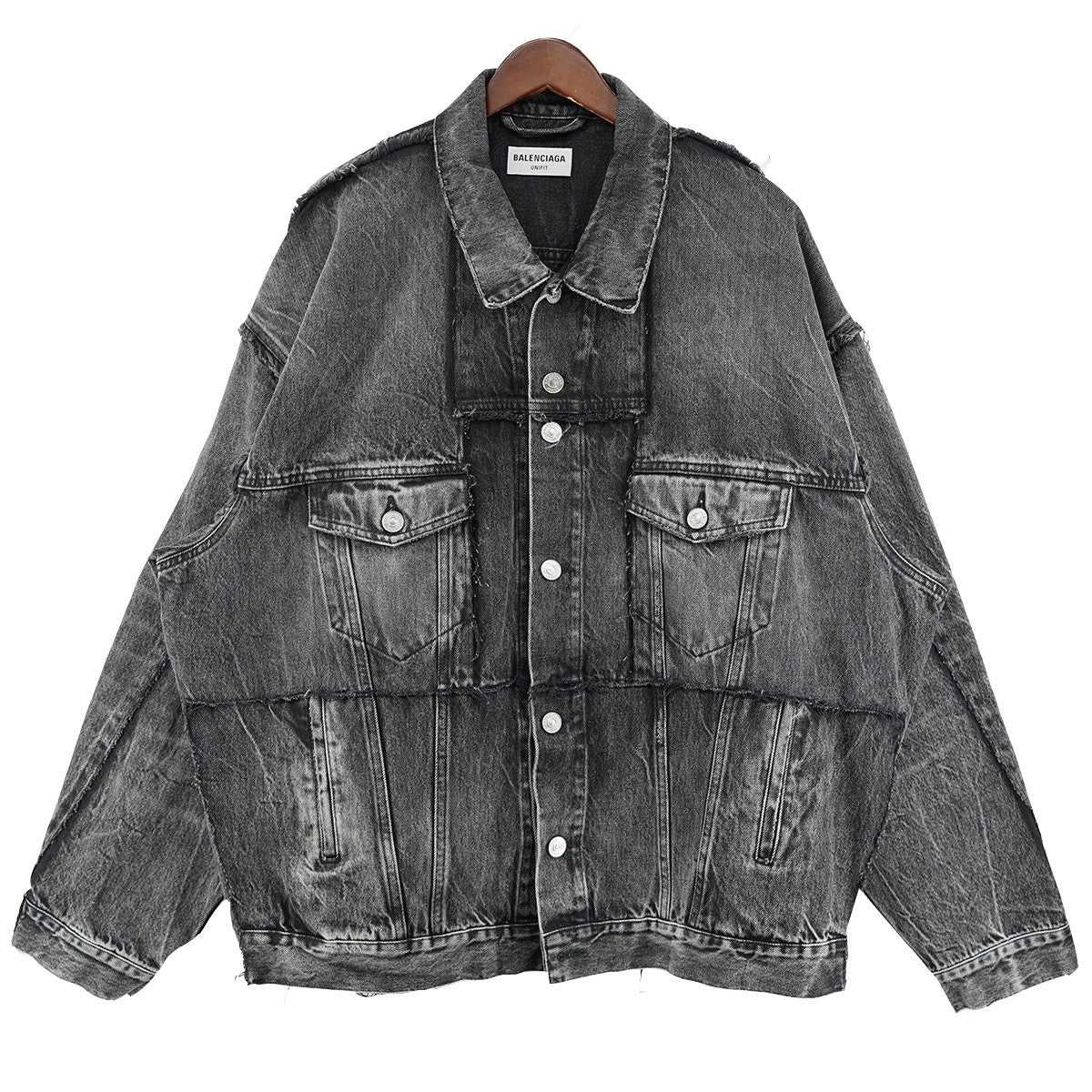 22SS Oversized Cut-up Denim Jacket切りっぱなし レイヤード ヴィンテージ 加工 オーバーサイズ デニムジャケット