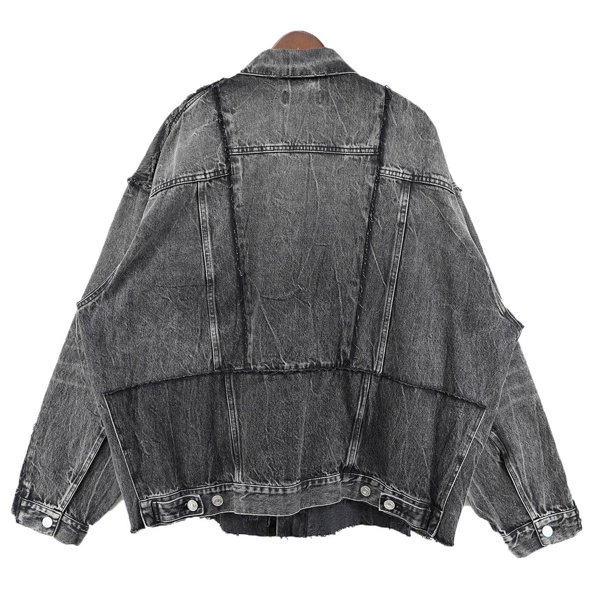 22SS Oversized Cut-up Denim Jacket切りっぱなし レイヤード ヴィンテージ 加工 オーバーサイズ デニムジャケット