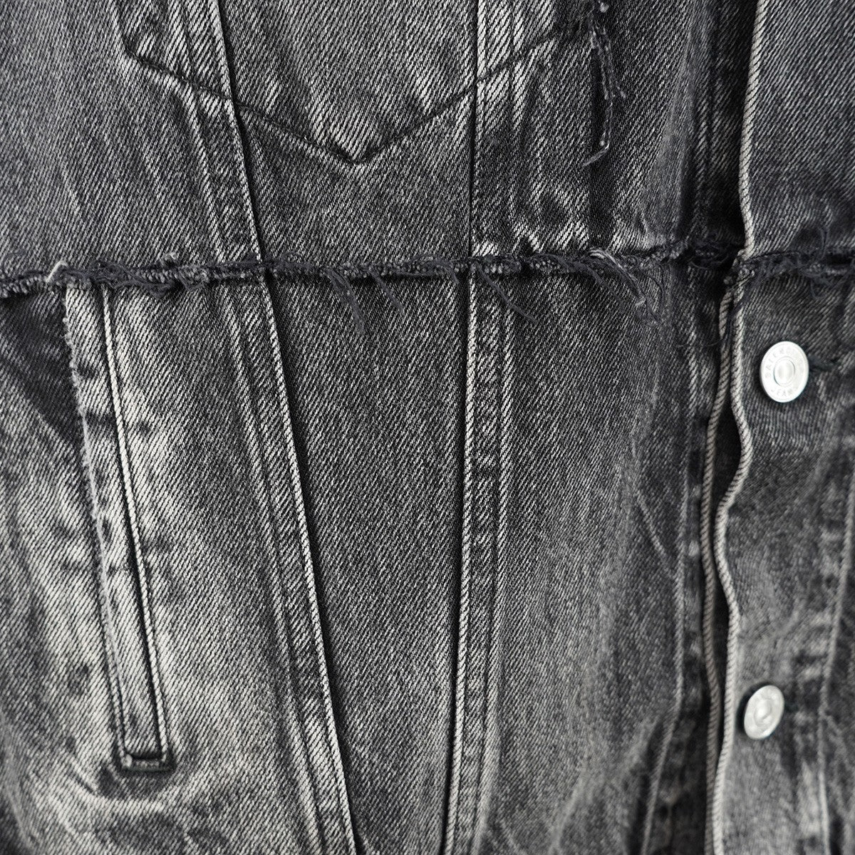 22SS Oversized Cut-up Denim Jacket切りっぱなし レイヤード ヴィンテージ 加工 オーバーサイズ デニムジャケット