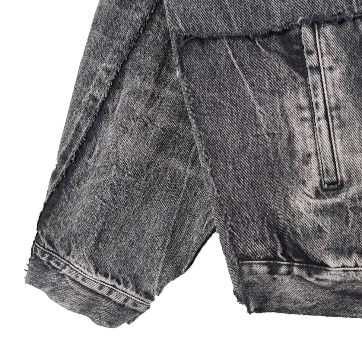 22SS Oversized Cut-up Denim Jacket切りっぱなし レイヤード ヴィンテージ 加工 オーバーサイズ デニムジャケット