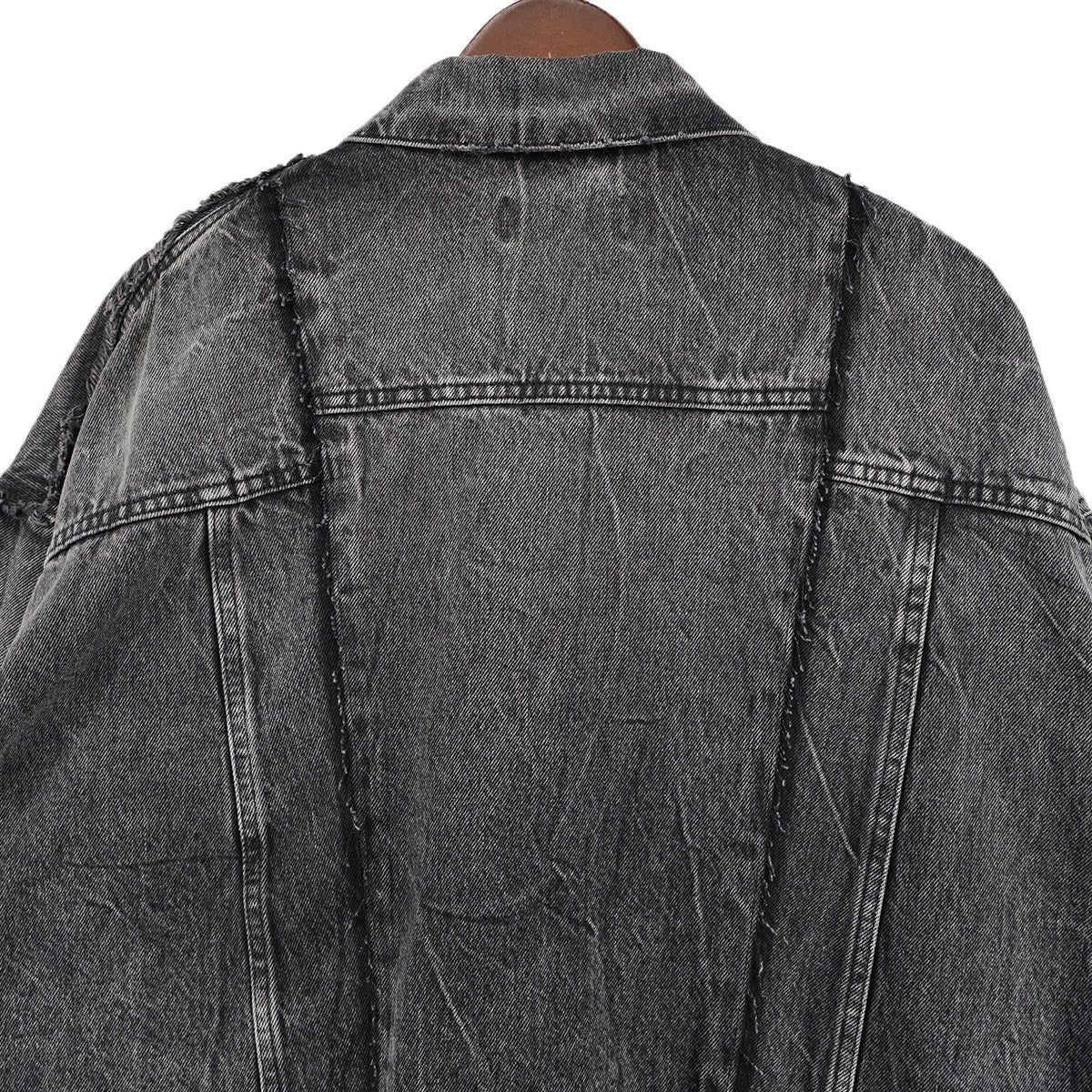 22SS Oversized Cut-up Denim Jacket切りっぱなし レイヤード ヴィンテージ 加工 オーバーサイズ デニムジャケット