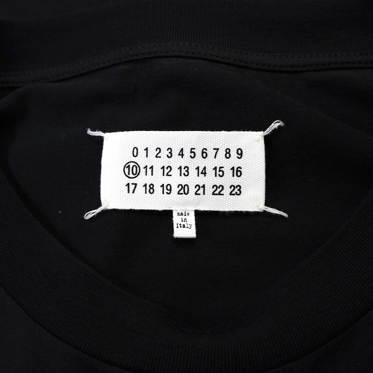 Maison Margiela 20AW Spliced MM ロゴ Tシャツ4ステッチ パイルパッチ サガラ刺繍 フットボールヨーク Tシャツ 古着・中古-6枚目のアイテム画像