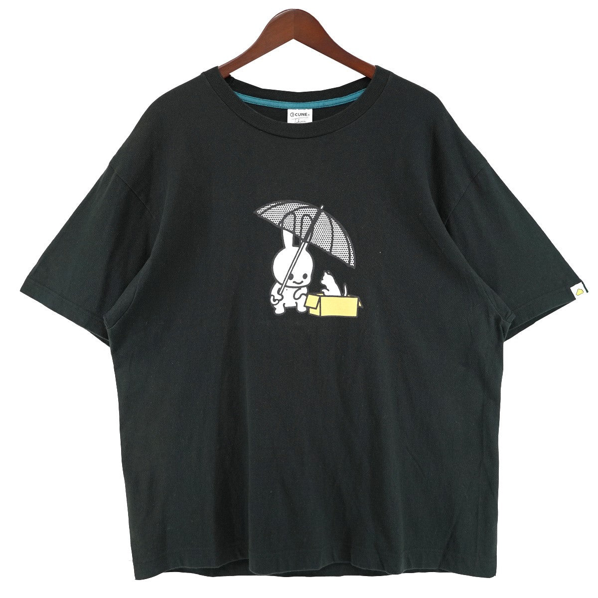 段ボール 捨て猫 ロゴ Tシャツ