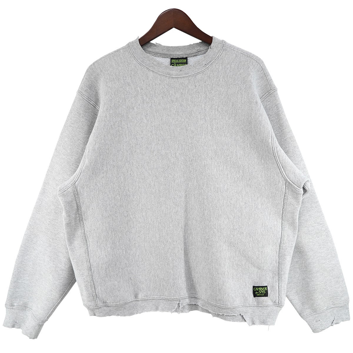 SNS × CAMBER クルーネックスウェットシャツ 12オンス裏起毛スウェット生地Sneakersnstuff スニーカーズエンスタッフ コラボ 織りネームタグ トレーナー