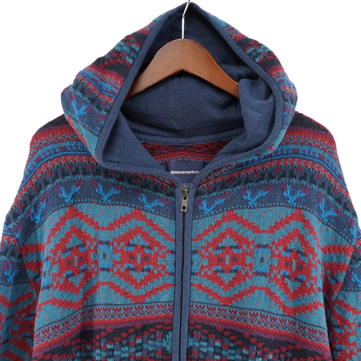 Hooded Zip Up Sweater フーデッド ジップ ニット セーター パーカー