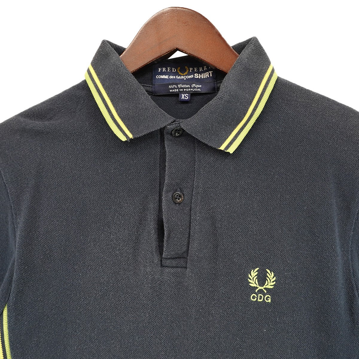 COMME des GARCONS SHIRT×FRED PERRY CDG 刺繍 ロゴ トリプルサイドライン コラボレーション ポロシャツ 古着・中古-2枚目のアイテム画像