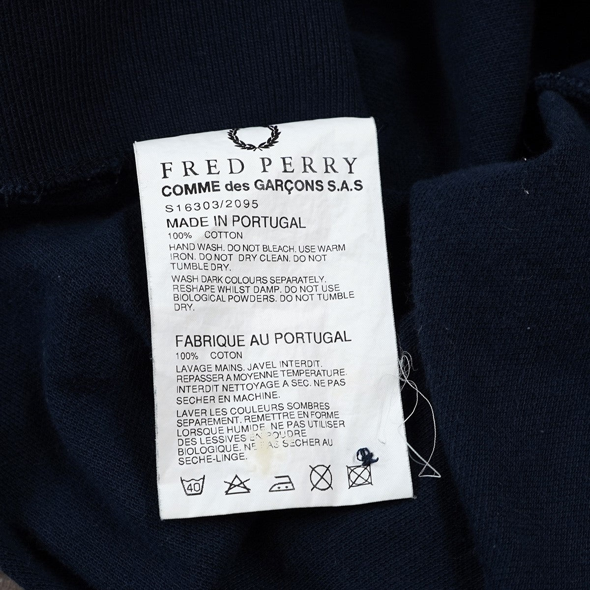 COMME des GARCONS SHIRT×FRED PERRY CDG 刺繍 ロゴ トリプルサイドライン コラボレーション ポロシャツ 古着・中古-9枚目のアイテム画像