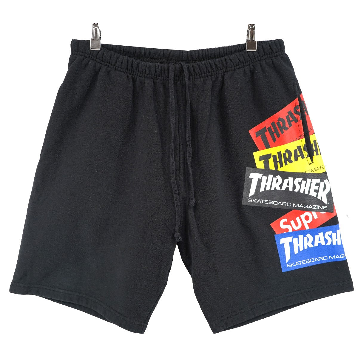 Supreme×THRASHER 21SS Thrasher Multi Logo Sweatshortコラボ スラッシャー マルチ ロゴ スウェット イージー ハーフ パンツ ショーツ 古着・中古-1枚目のアイテム画像