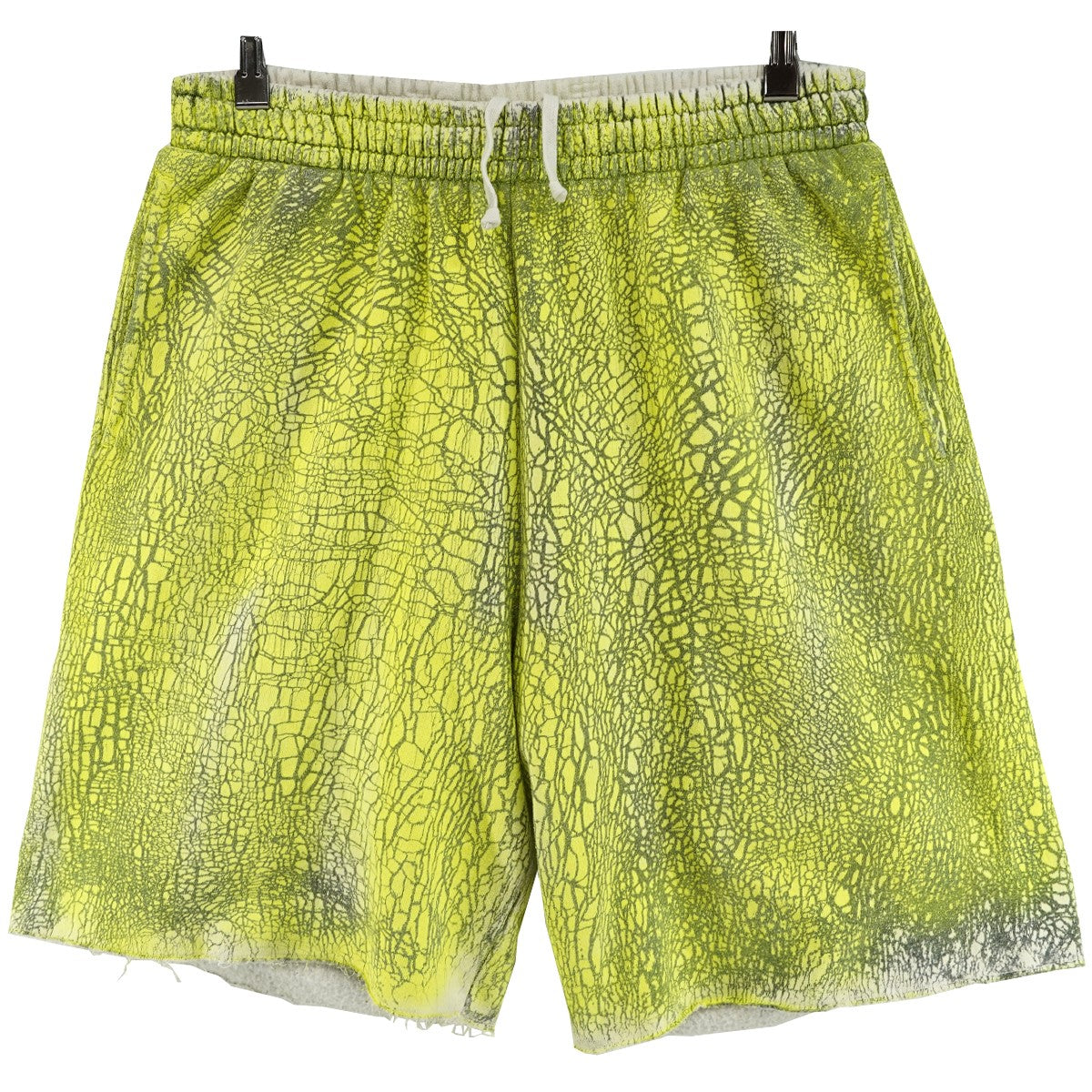 23AW Crackle Sweatshort カットオフクラック ひび割れ プリント ポケット ロゴ 刺繍 ショーツ イージー スウェット ハーフ パンツ