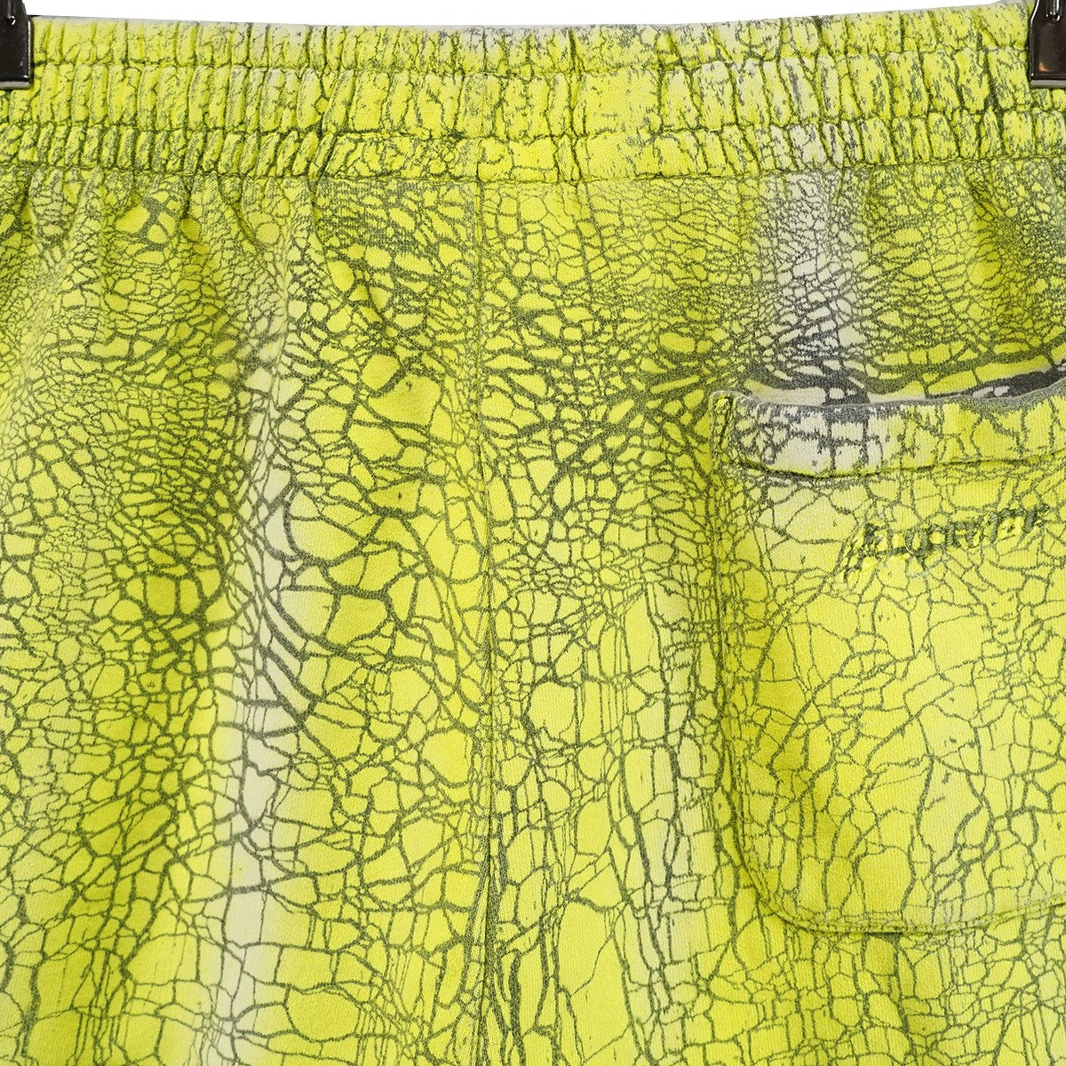 23AW Crackle Sweatshort カットオフクラック ひび割れ プリント ポケット ロゴ 刺繍 ショーツ イージー スウェット ハーフ パンツ