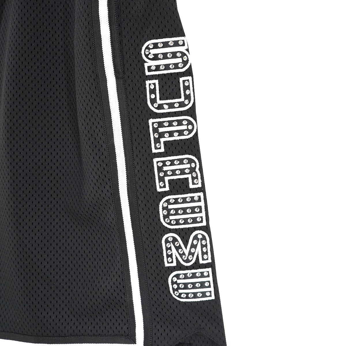 Supreme 19SS Rhinestone Basketball Short ラインストーンロゴ バスケットボール ハーフ メッシュ パンツ 古着・中古-4枚目のアイテム画像