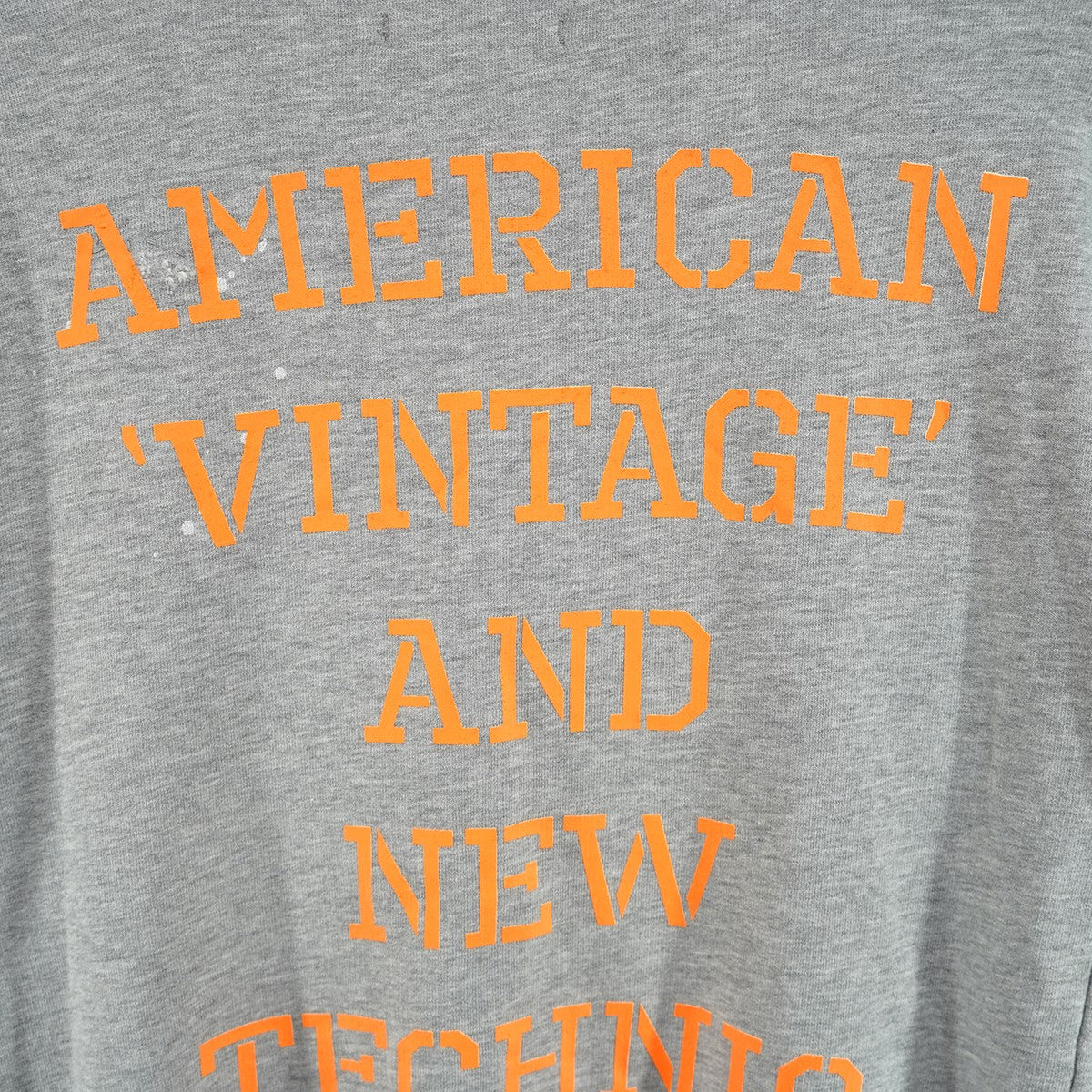 P．M．D．S． AMERICAN VINTAGE AND NEW TECHNIC DESIGN ペイント＆ダメージ加工 カンガルーポケット クルーネックスウェット 古着・中古-6枚目のアイテム画像